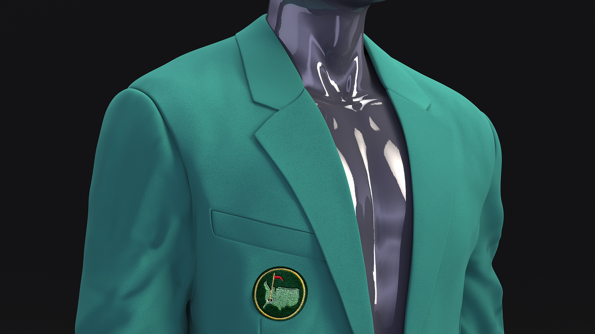 3D Golf Masters Green Jacket on Mannequin model
