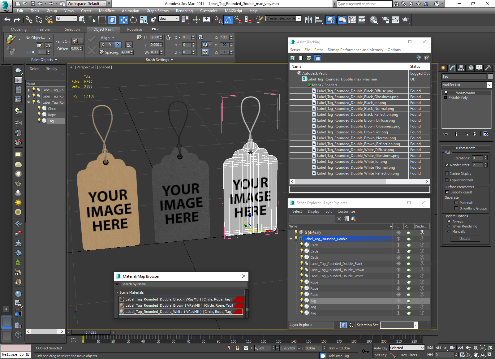 Label Tag Rounded Double 3D model