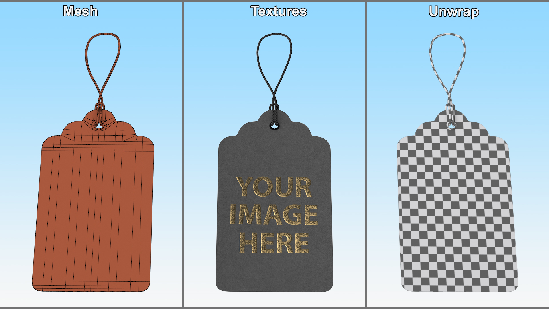 Label Tag Rounded Double 3D model
