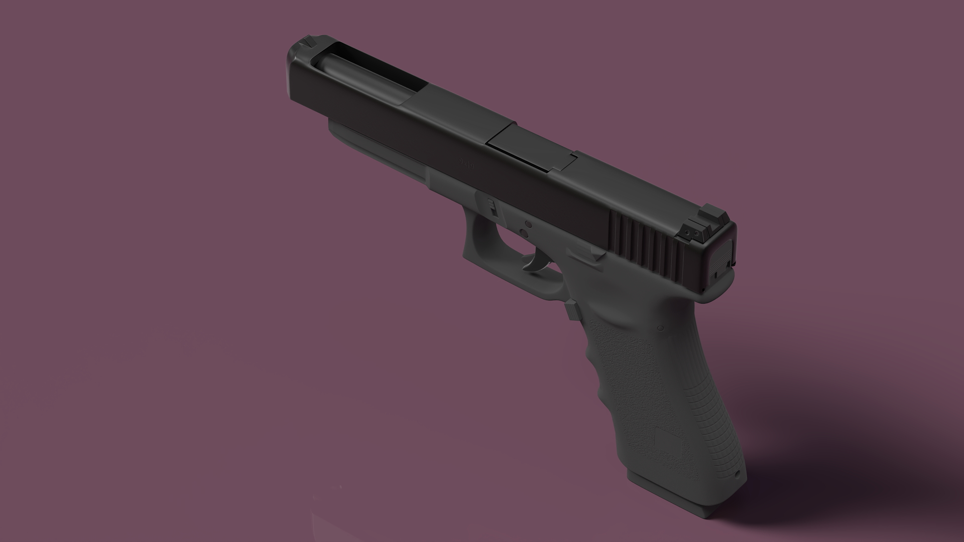 3D Handgun Black model