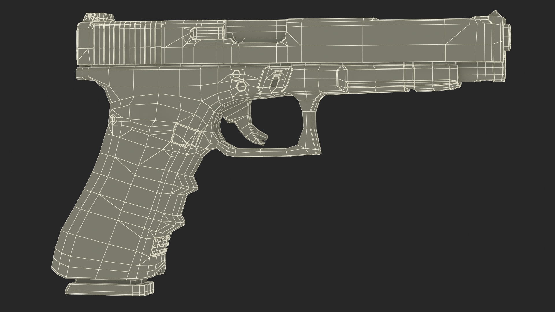 3D Handgun Black model