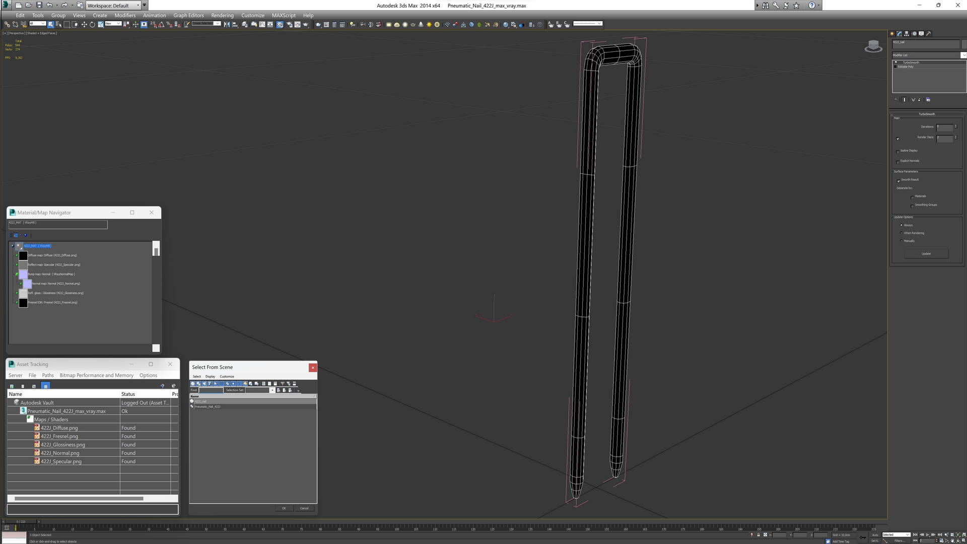 Pneumatic Nail 422J 3D model