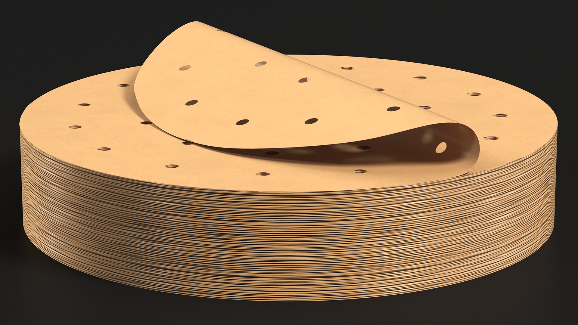 3D Stack of Round Fryer Parchment Paper