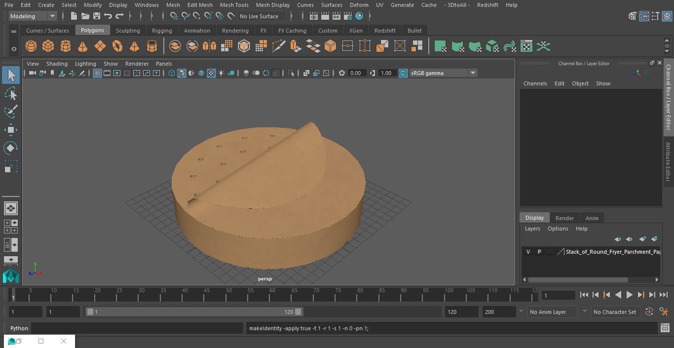 3D Stack of Round Fryer Parchment Paper