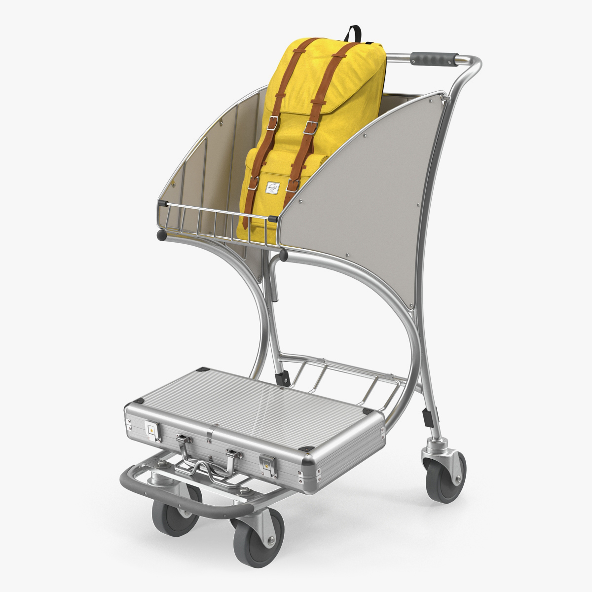 Duty Free Airport Luggage Trolley 3D Model