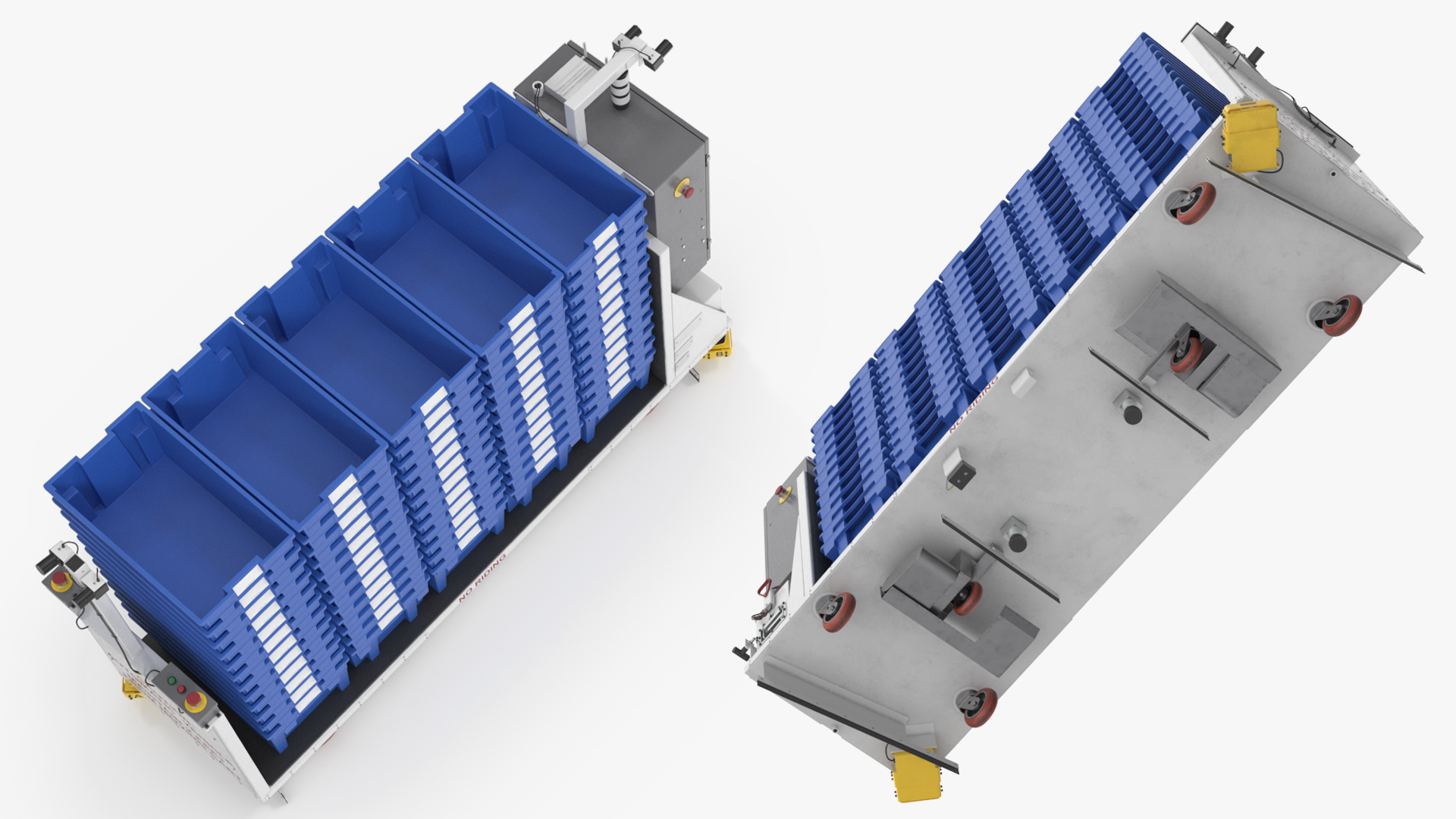 Industrial Mobile Robot with Storage Bins Blue - view 4