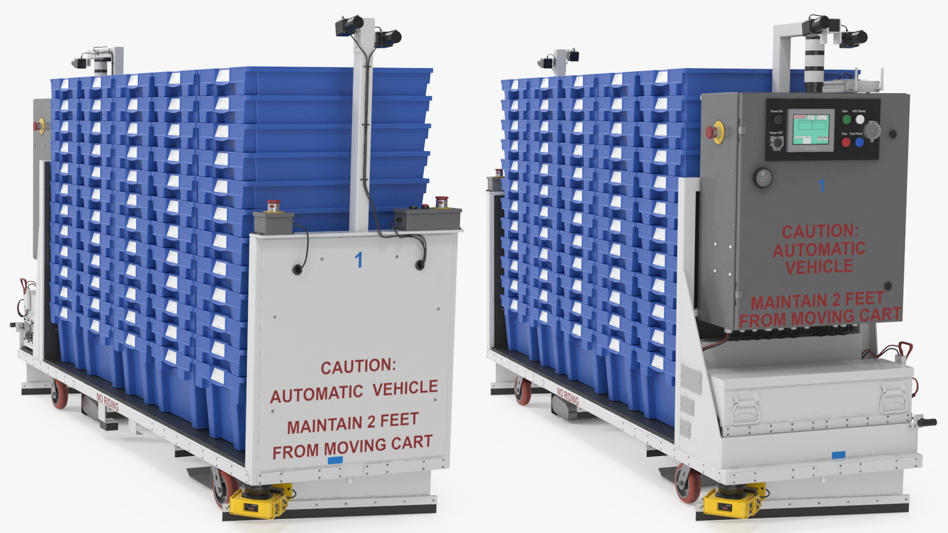 Industrial Mobile Robot with Storage Bins Blue - view 2