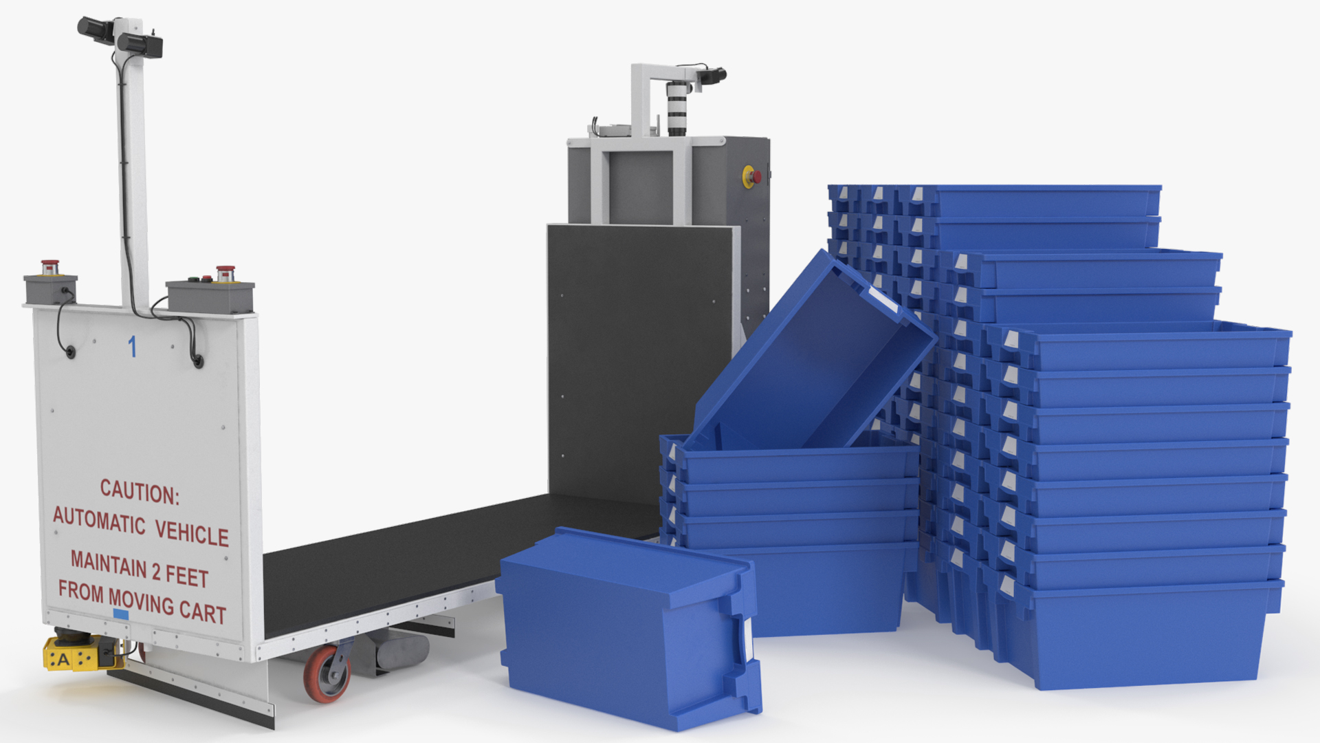 Industrial Mobile Robot with Storage Bins Blue - view 3