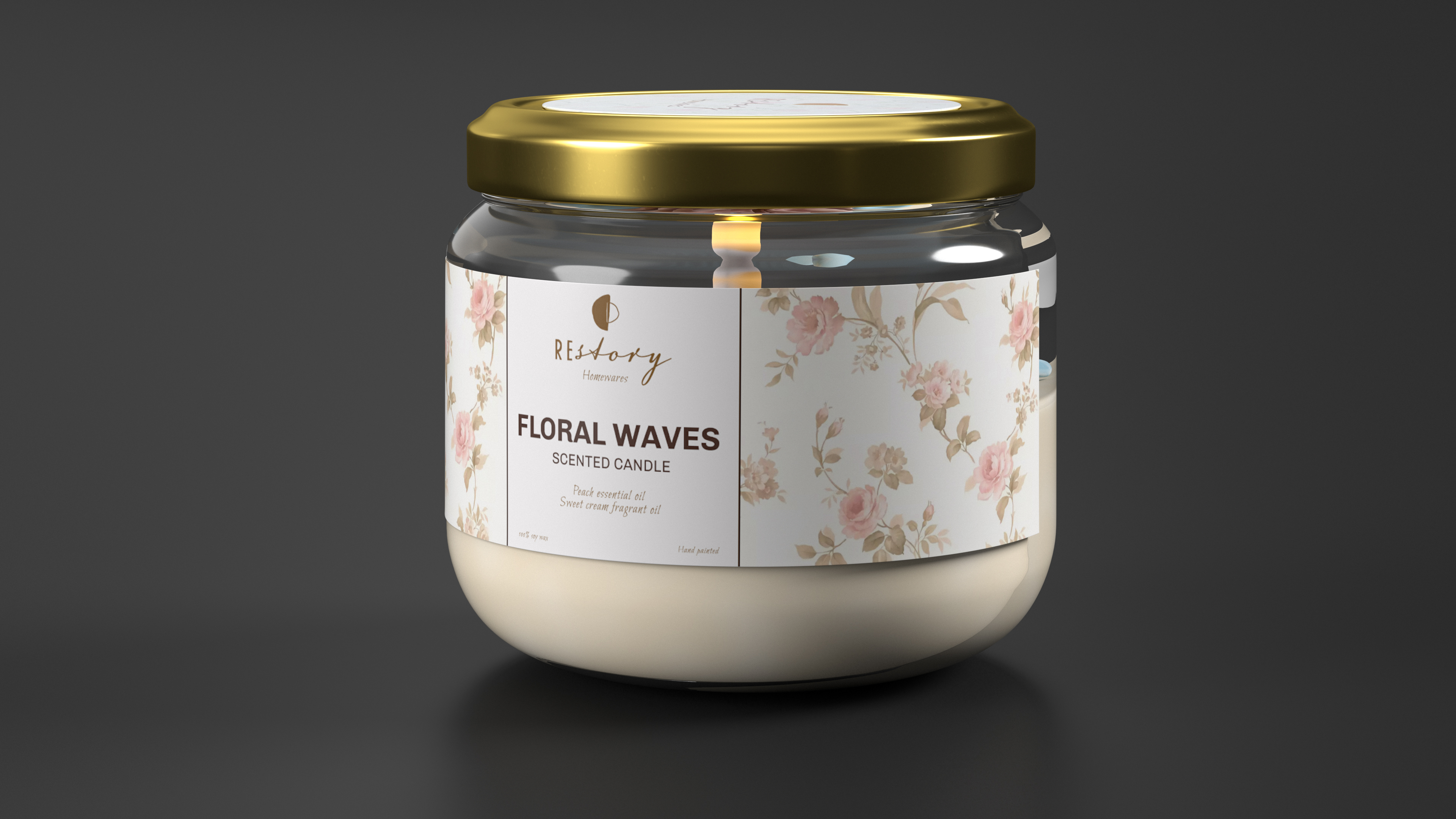 Jar Candle ReStory Fire Burns 3D model