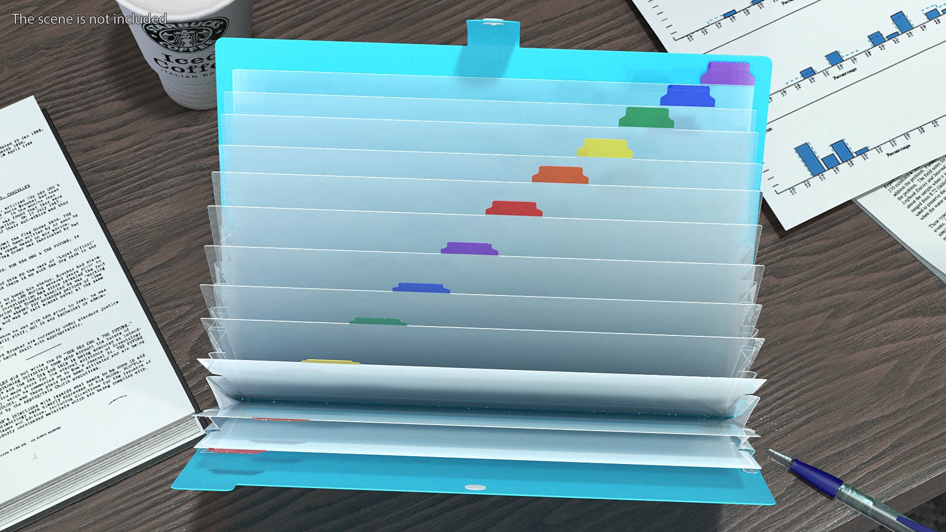 3D Expanding File Folder Open Blue