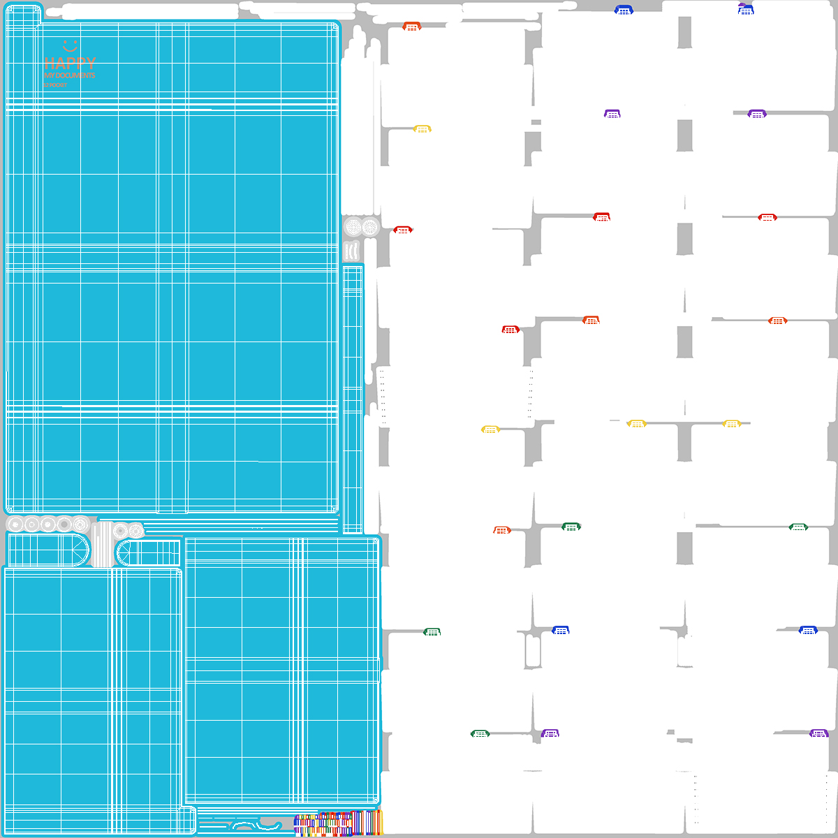 3D Expanding File Folder Open Blue