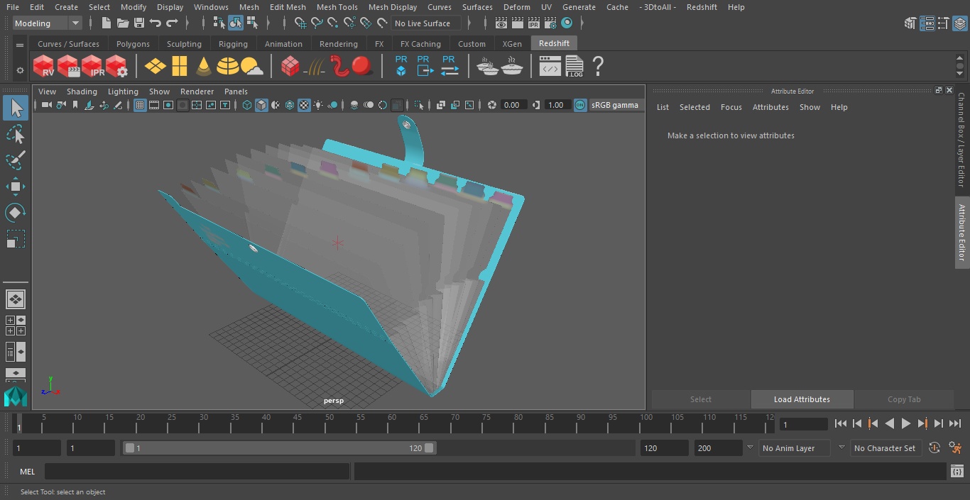 3D Expanding File Folder Open Blue