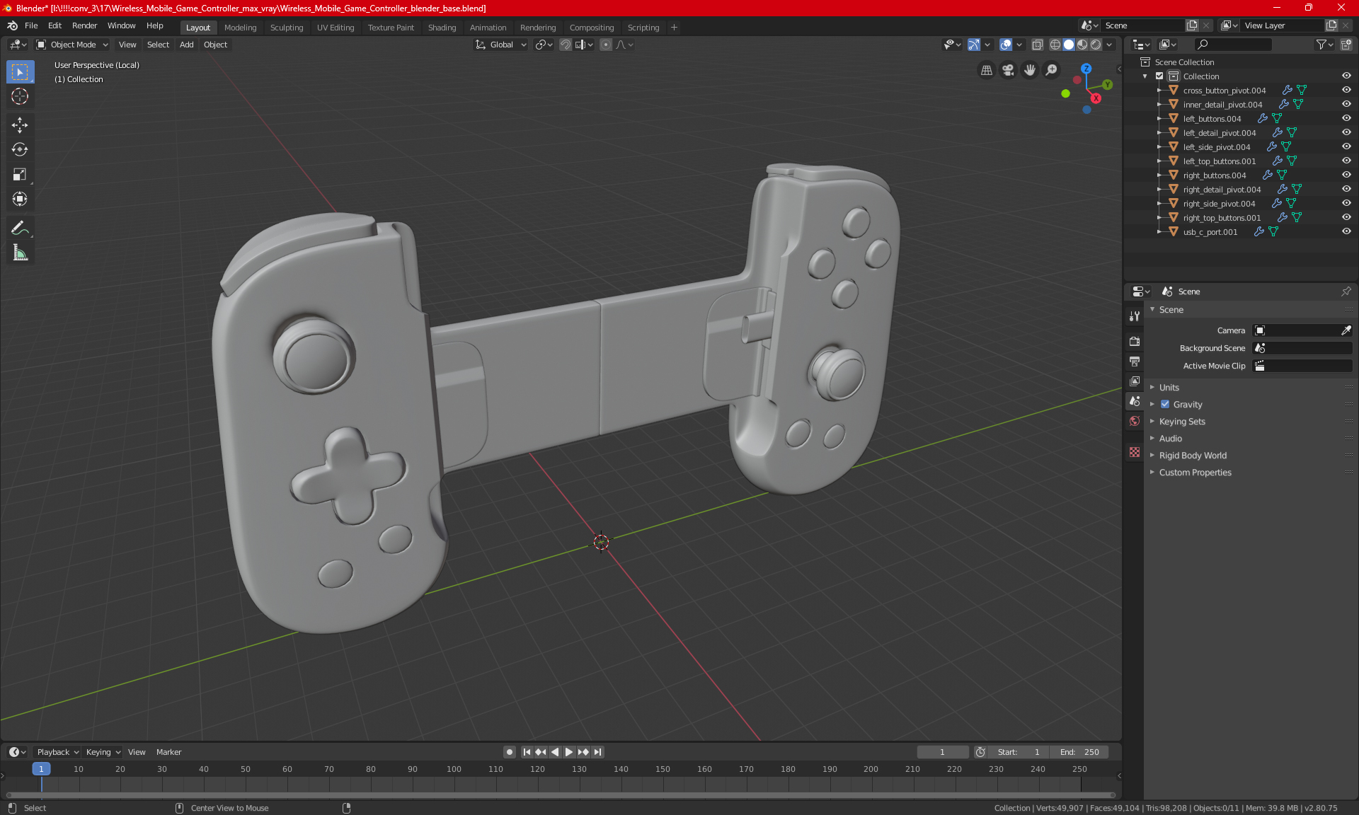 3D Backbone_One_for_iPhone_PlayStation_Edition model