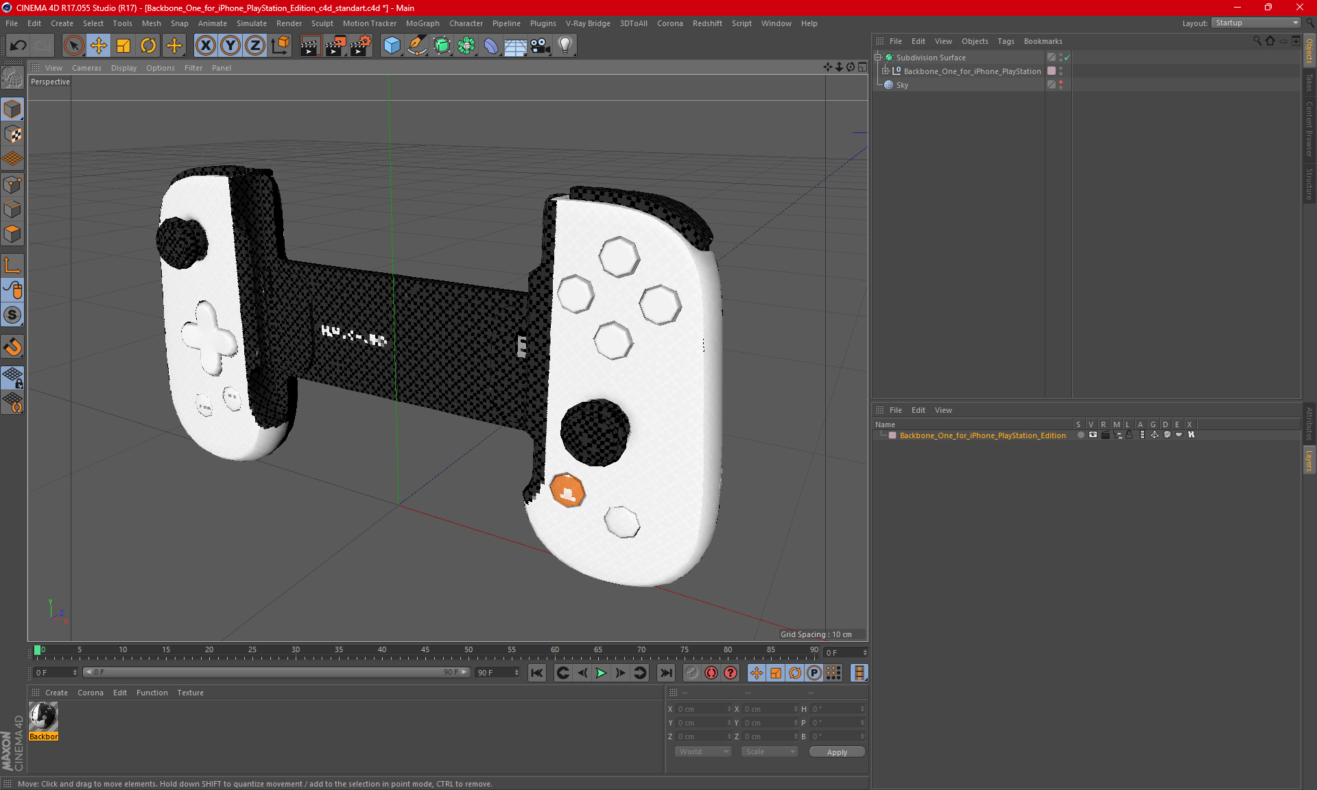 3D Backbone_One_for_iPhone_PlayStation_Edition model