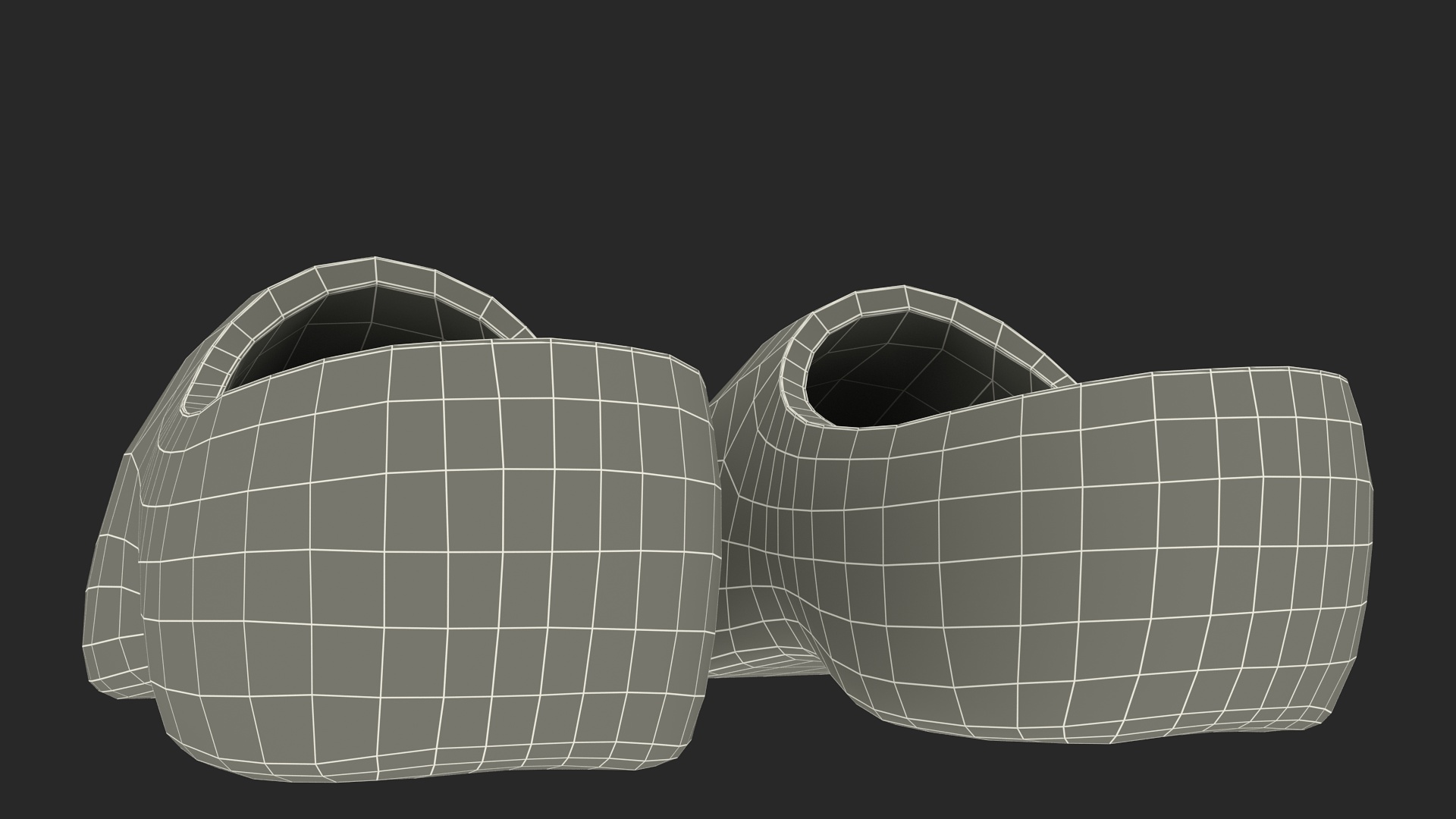 3D Traditional Clogs Plain Wood model