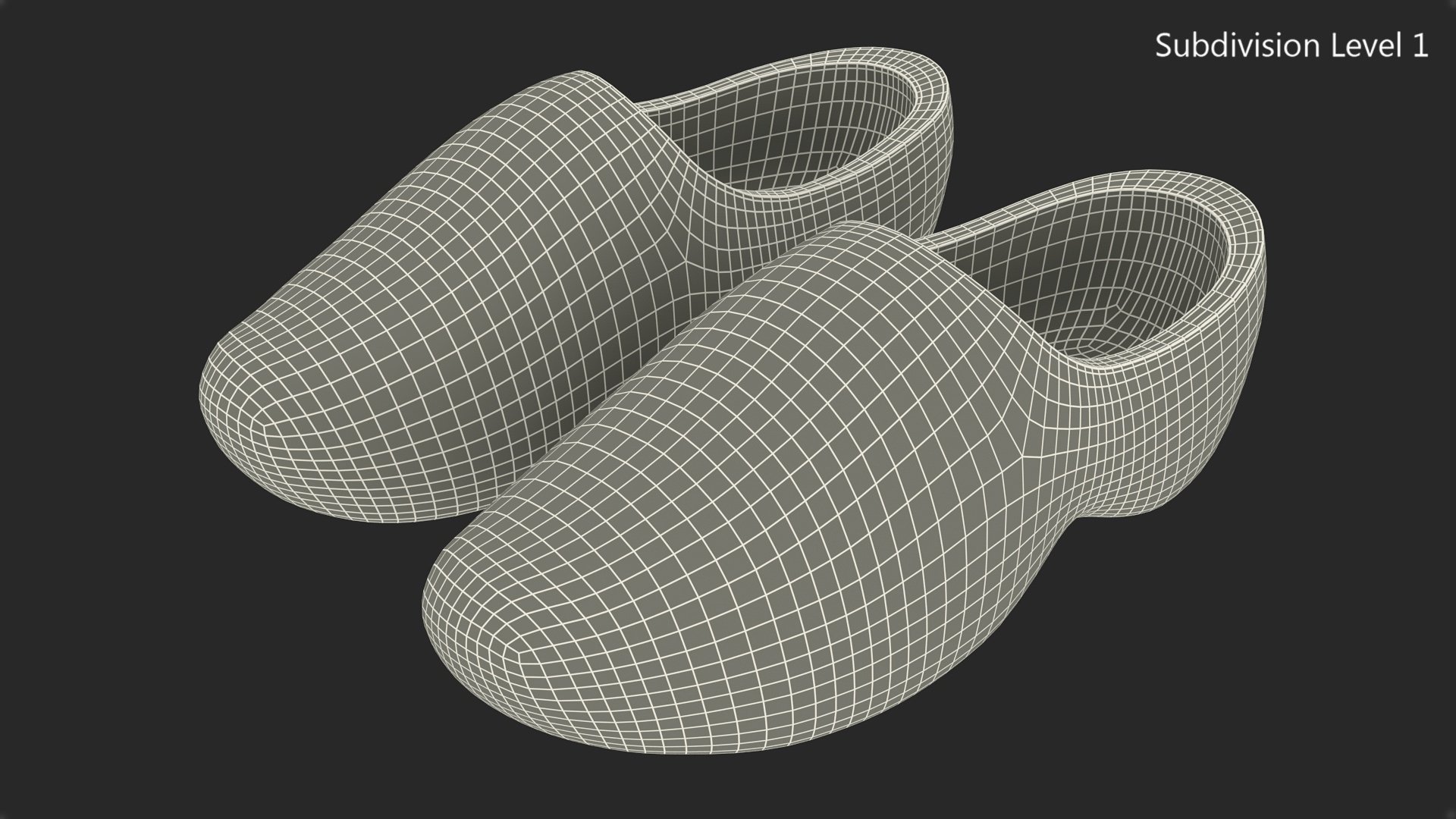 3D Traditional Clogs Plain Wood model