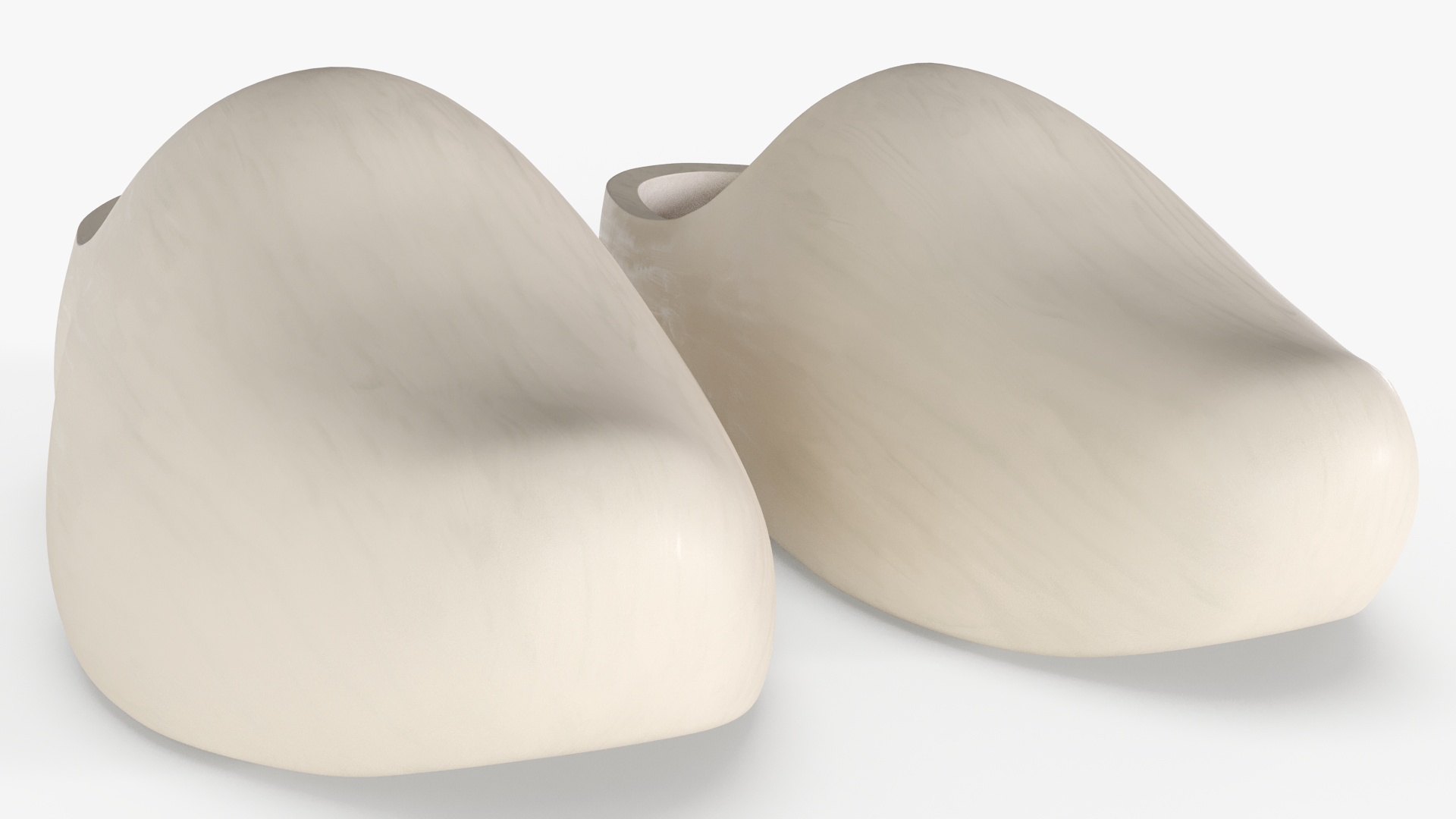 3D Traditional Clogs Plain Wood model