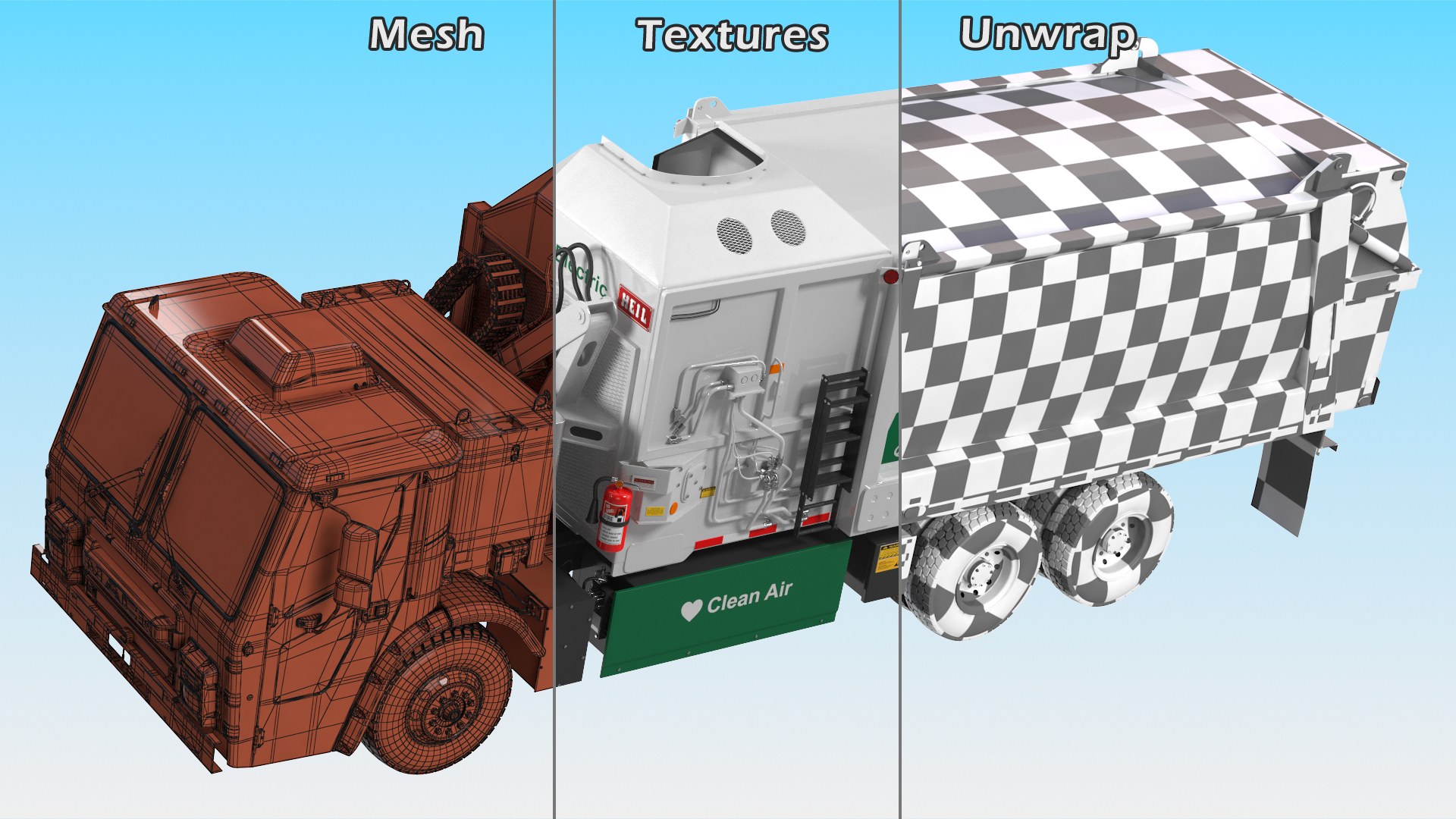 3D Electric Mack LR White Simple Interior model