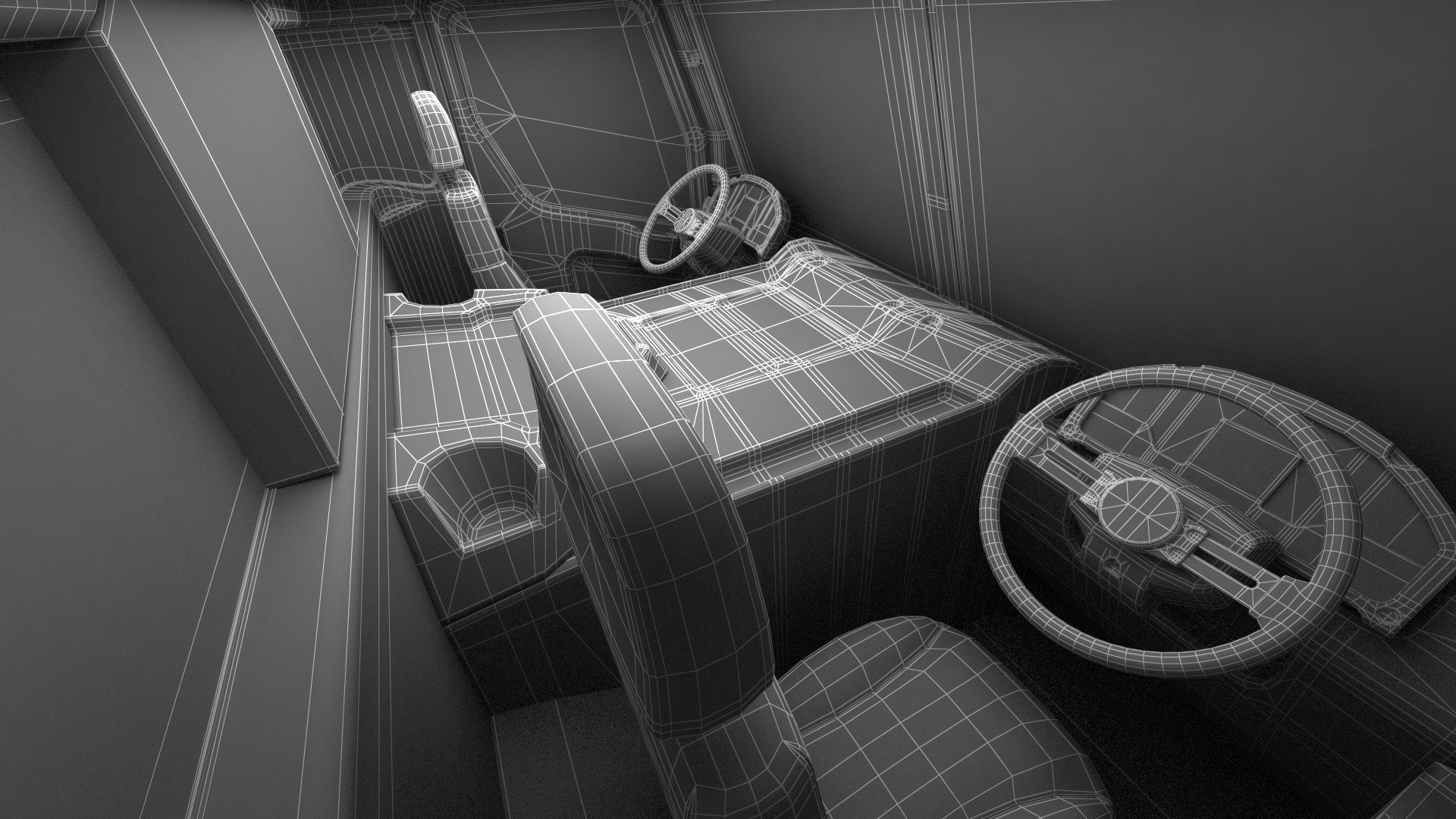 3D Electric Mack LR White Simple Interior model