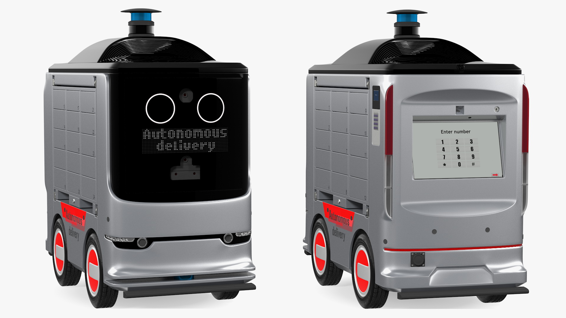 3D Autonomous Delivery Service Robot model