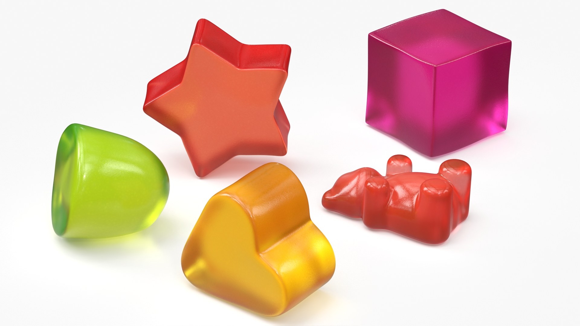 Fruit Flavor Gumdrops with Glass Bowl Set Multicolor - view 5
