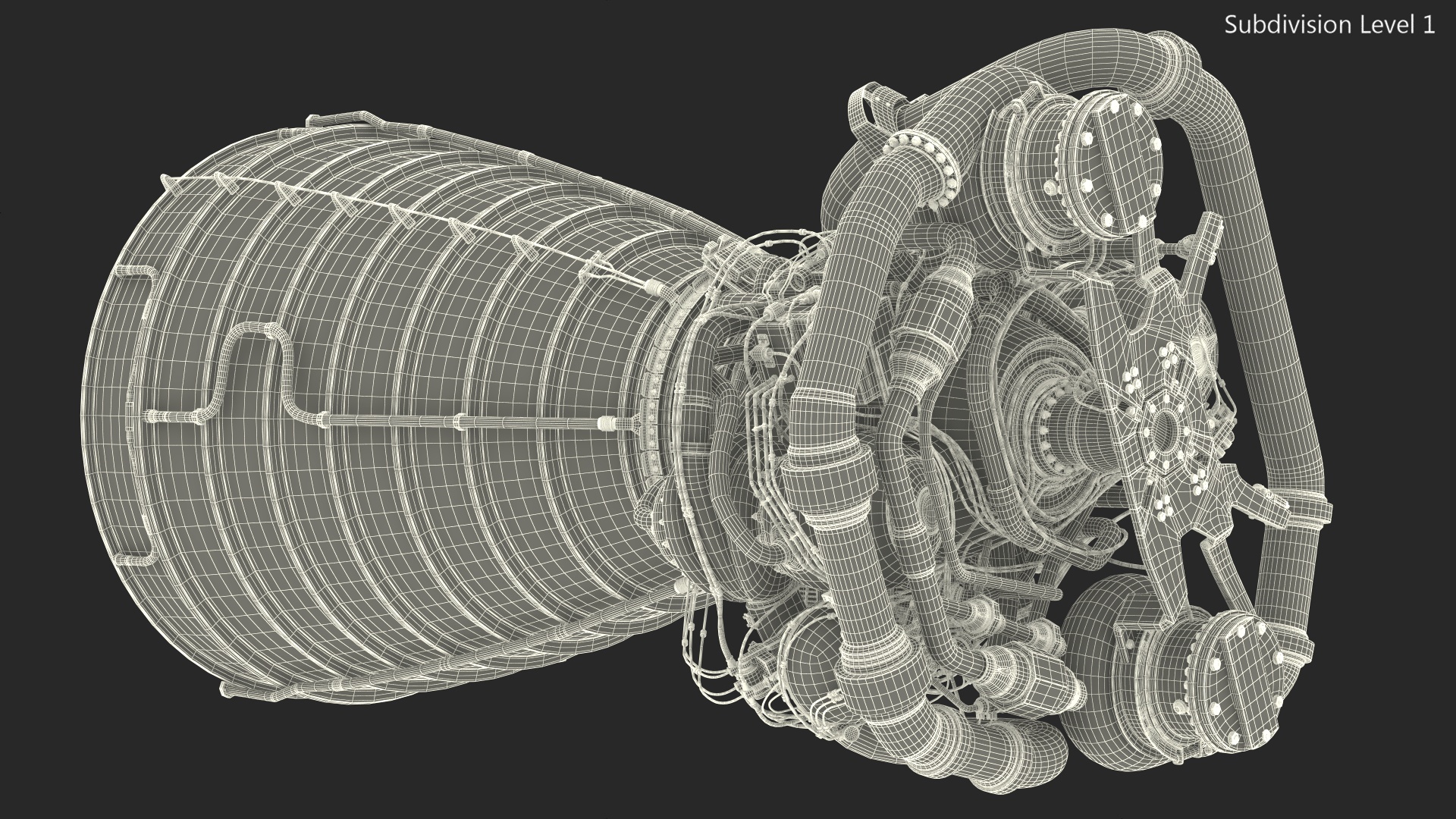 3D Rocket Engine RS 25 Rocket System 25