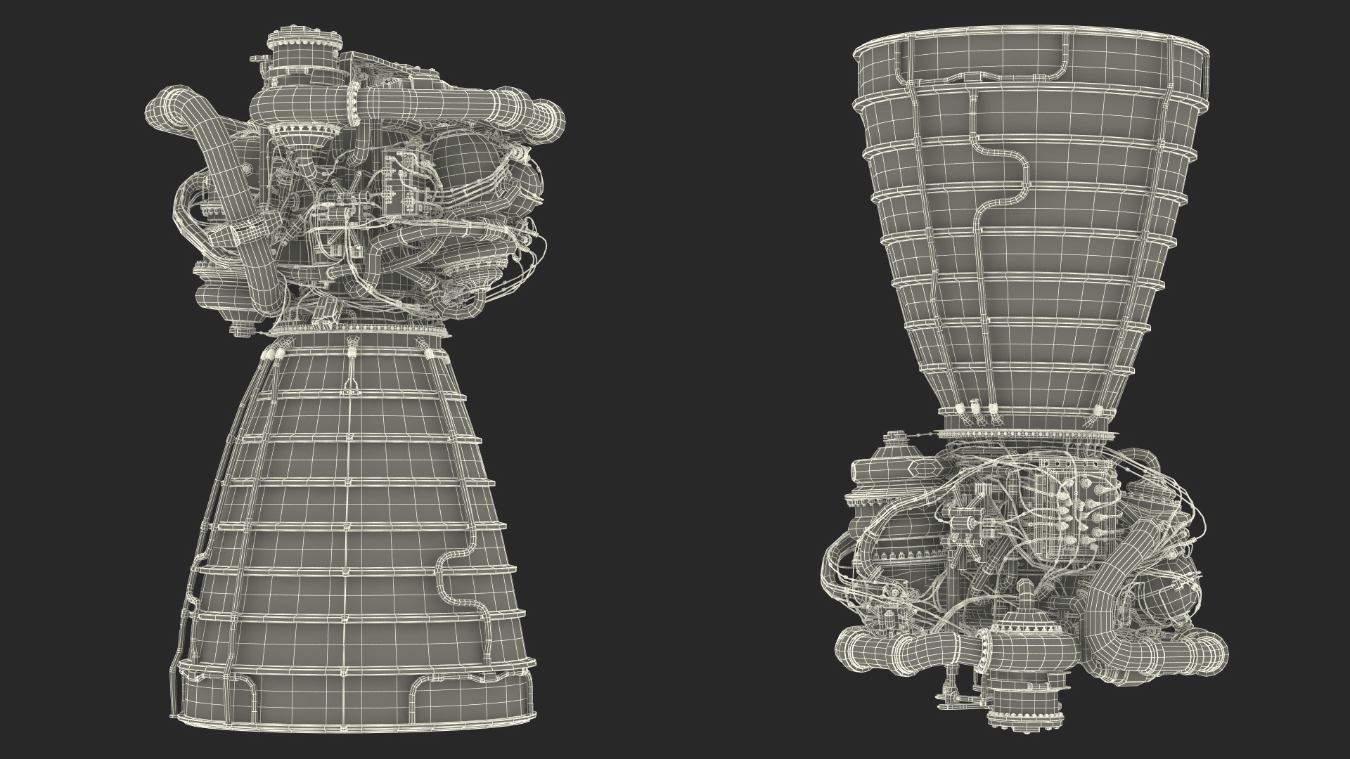 3D Rocket Engine RS 25 Rocket System 25
