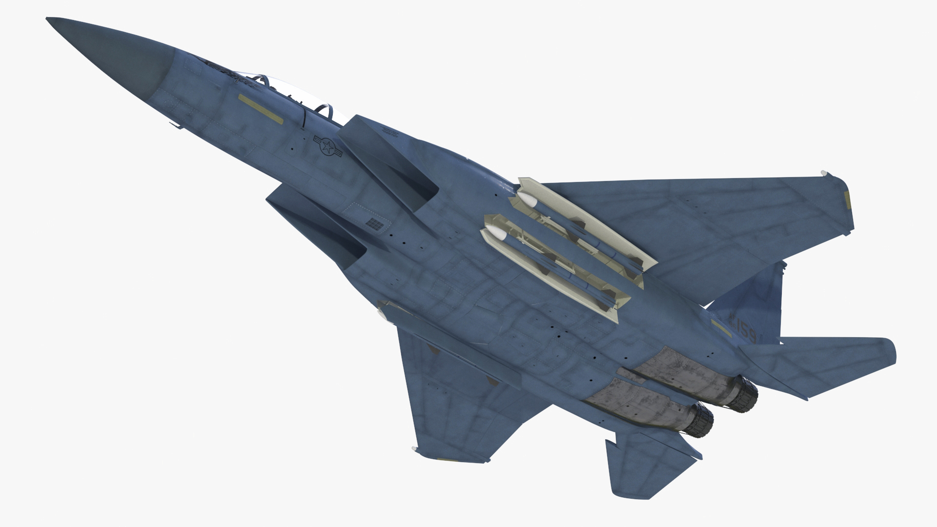 F-15SE Silent Eagle Fighter with Pilot in Flight Battle Position 3D model