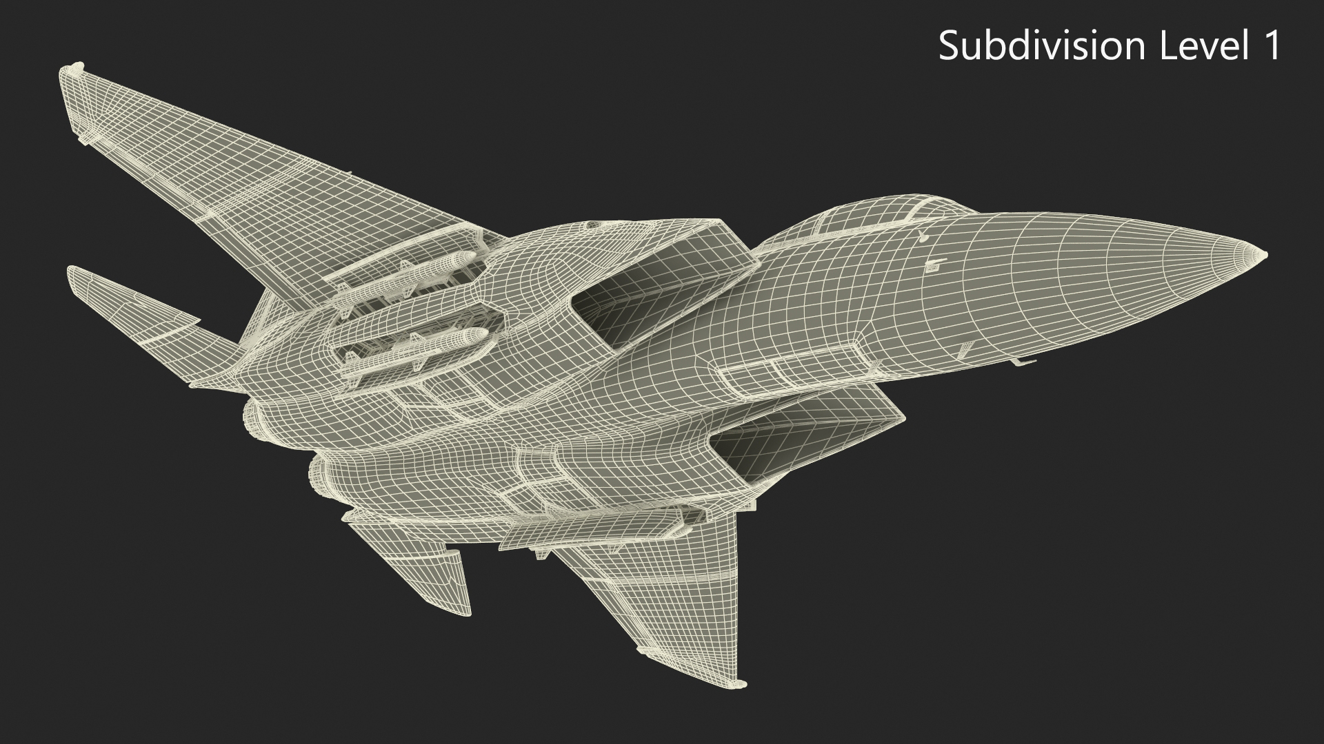 F-15SE Silent Eagle Fighter with Pilot in Flight Battle Position 3D model