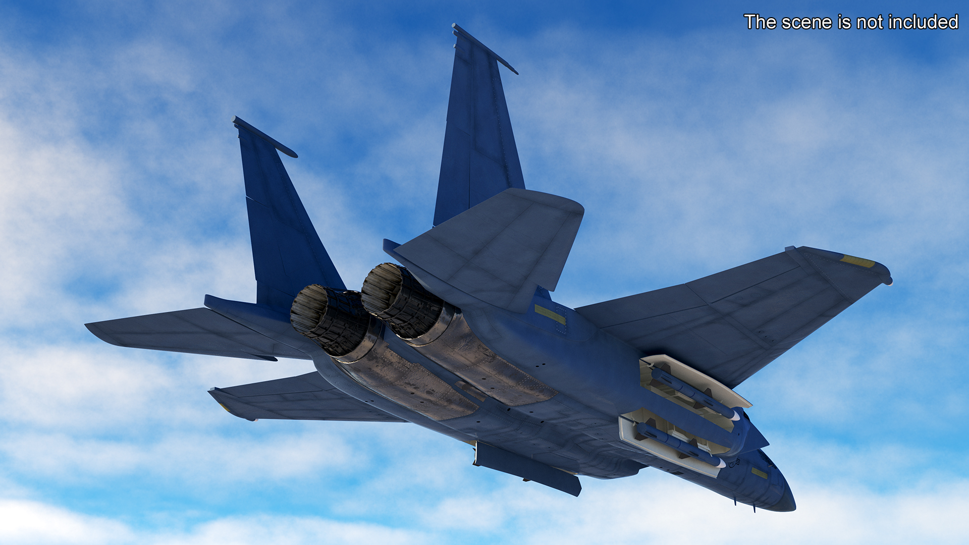 F-15SE Silent Eagle Fighter with Pilot in Flight Battle Position 3D model
