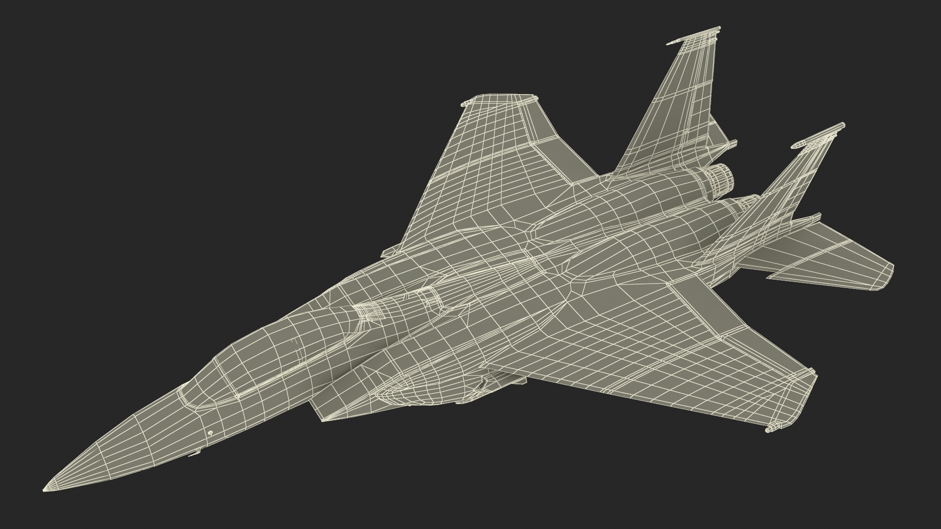 F-15SE Silent Eagle Fighter with Pilot in Flight Battle Position 3D model