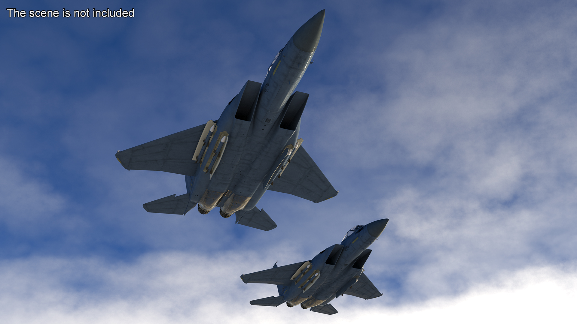 F-15SE Silent Eagle Fighter with Pilot in Flight Battle Position 3D model