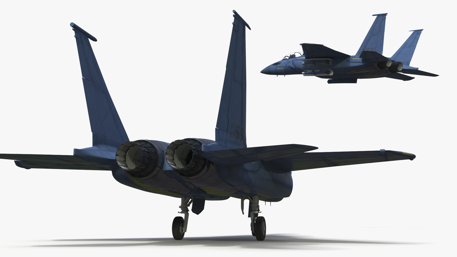 F-15SE Silent Eagle Fighter with Pilot in Flight Battle Position 3D model