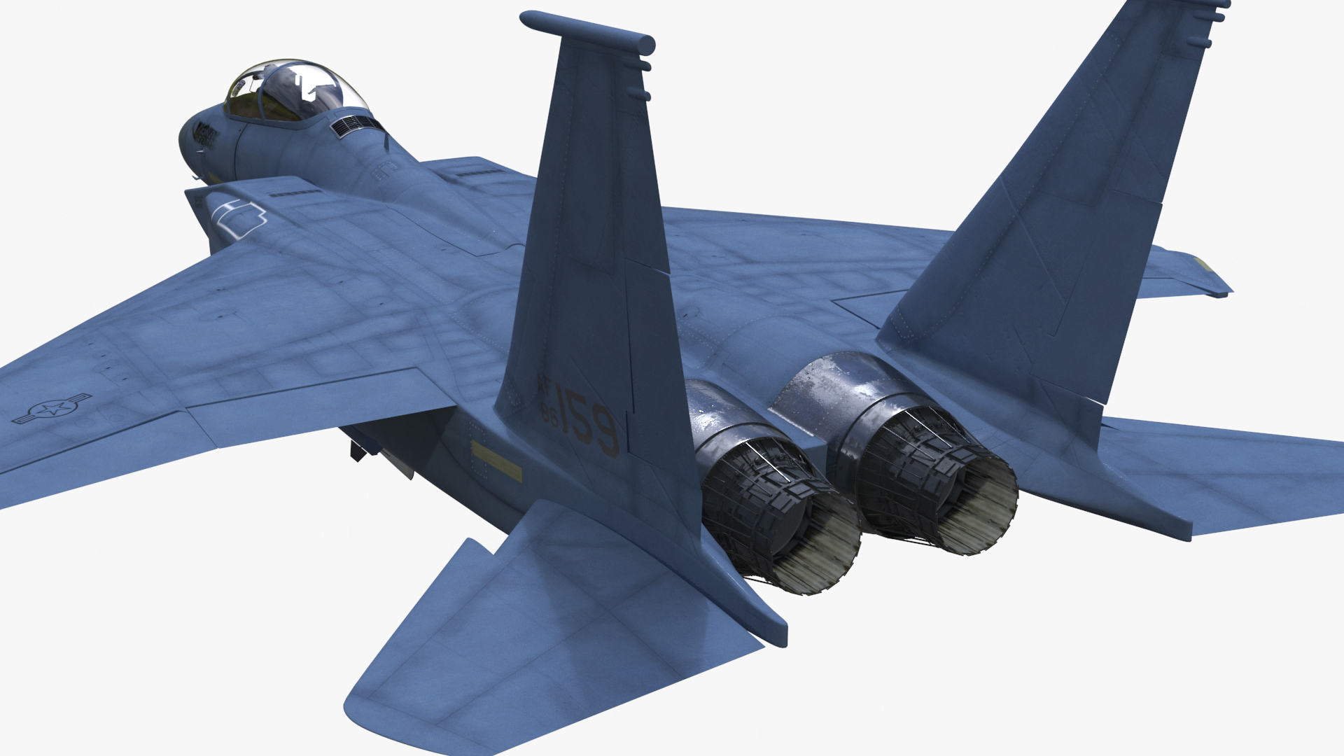 F-15SE Silent Eagle Fighter with Pilot in Flight Battle Position 3D model