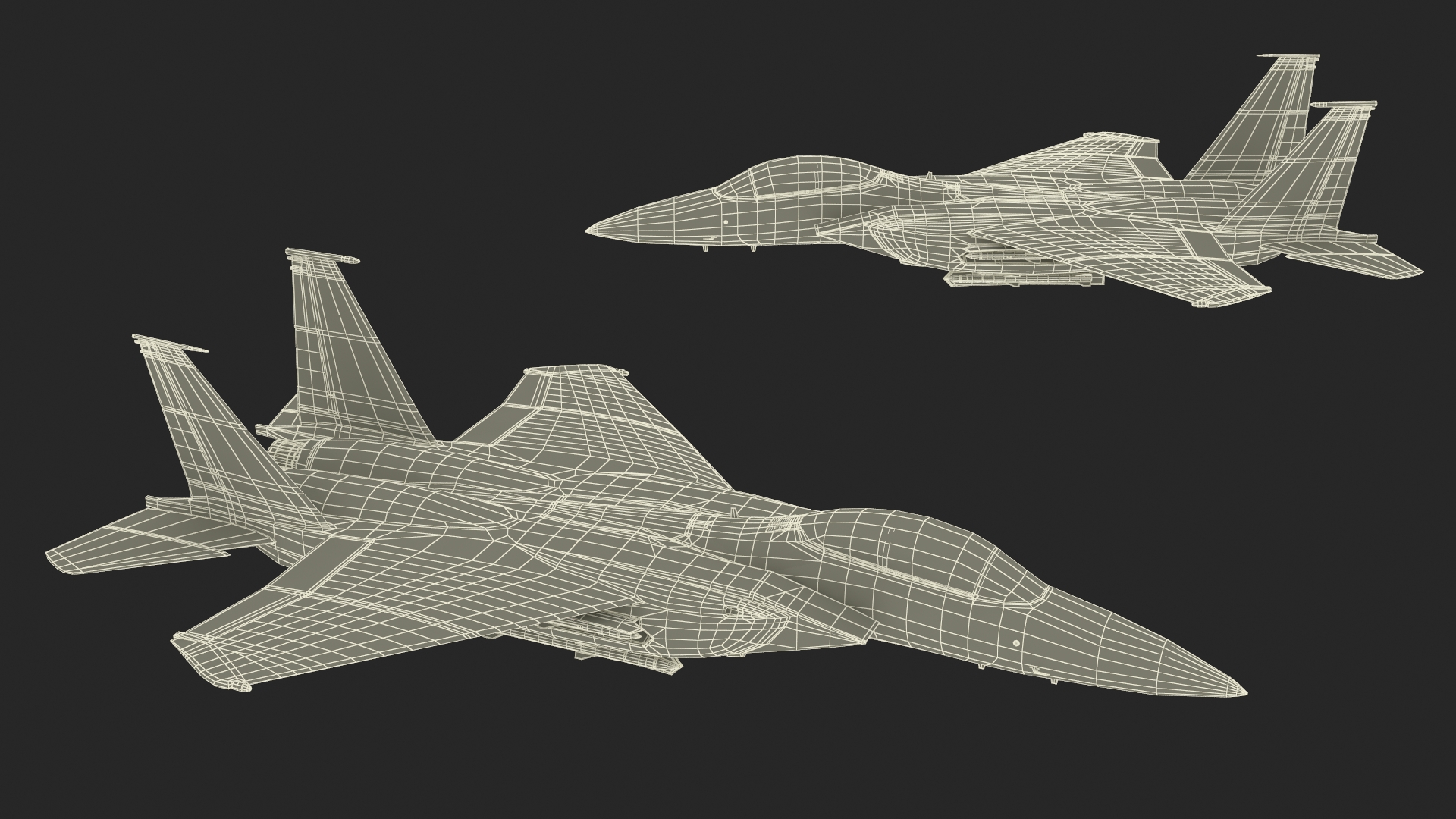 F-15SE Silent Eagle Fighter with Pilot in Flight Battle Position 3D model