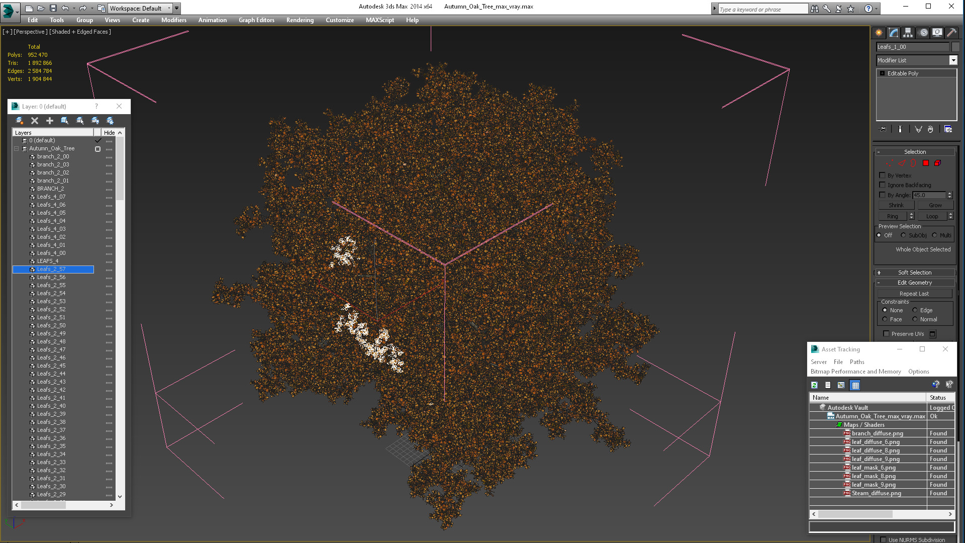 3D model Autumn Oak Tree