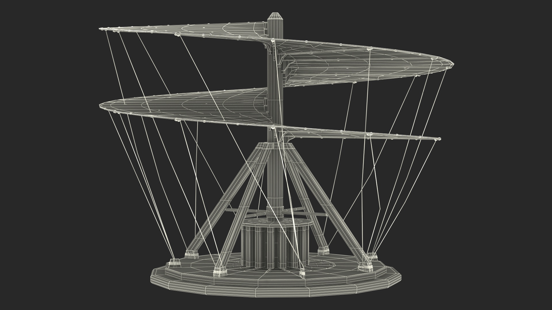 3D Leonardo Da Vinci Helicopter Wooden Concept model