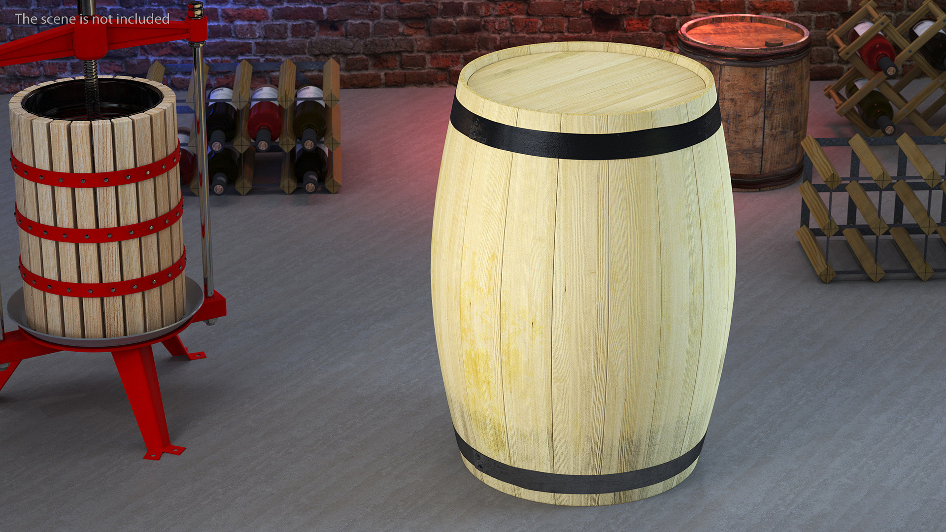 3D Wooden Barrel model
