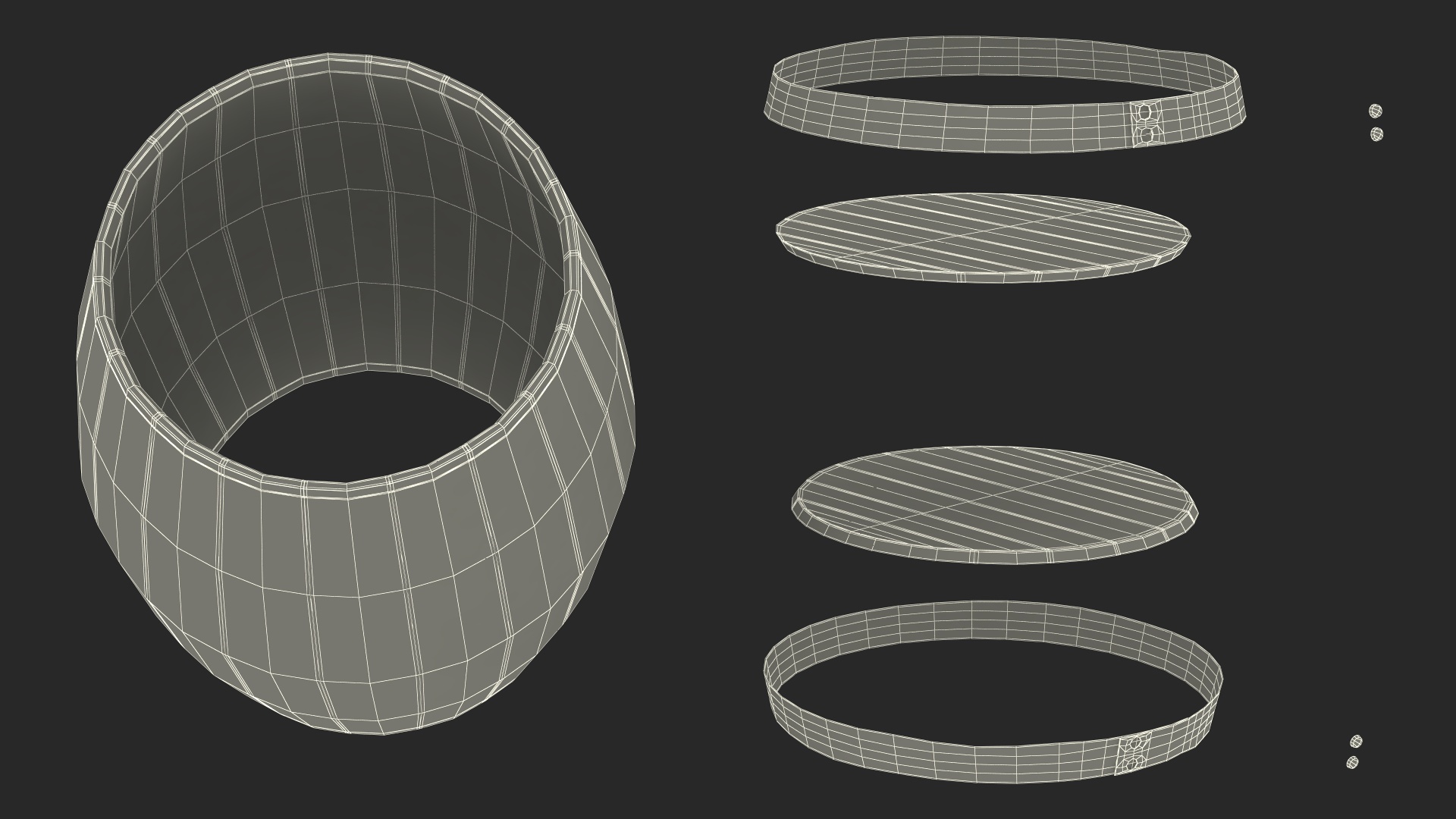 3D Wooden Barrel model