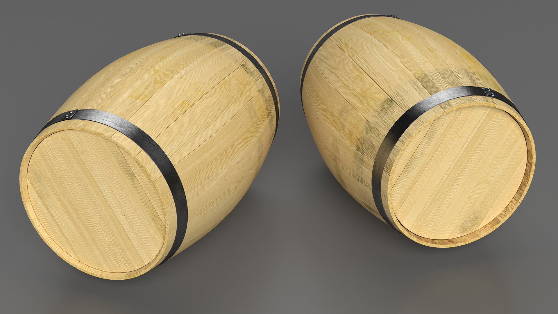 3D Wooden Barrel model