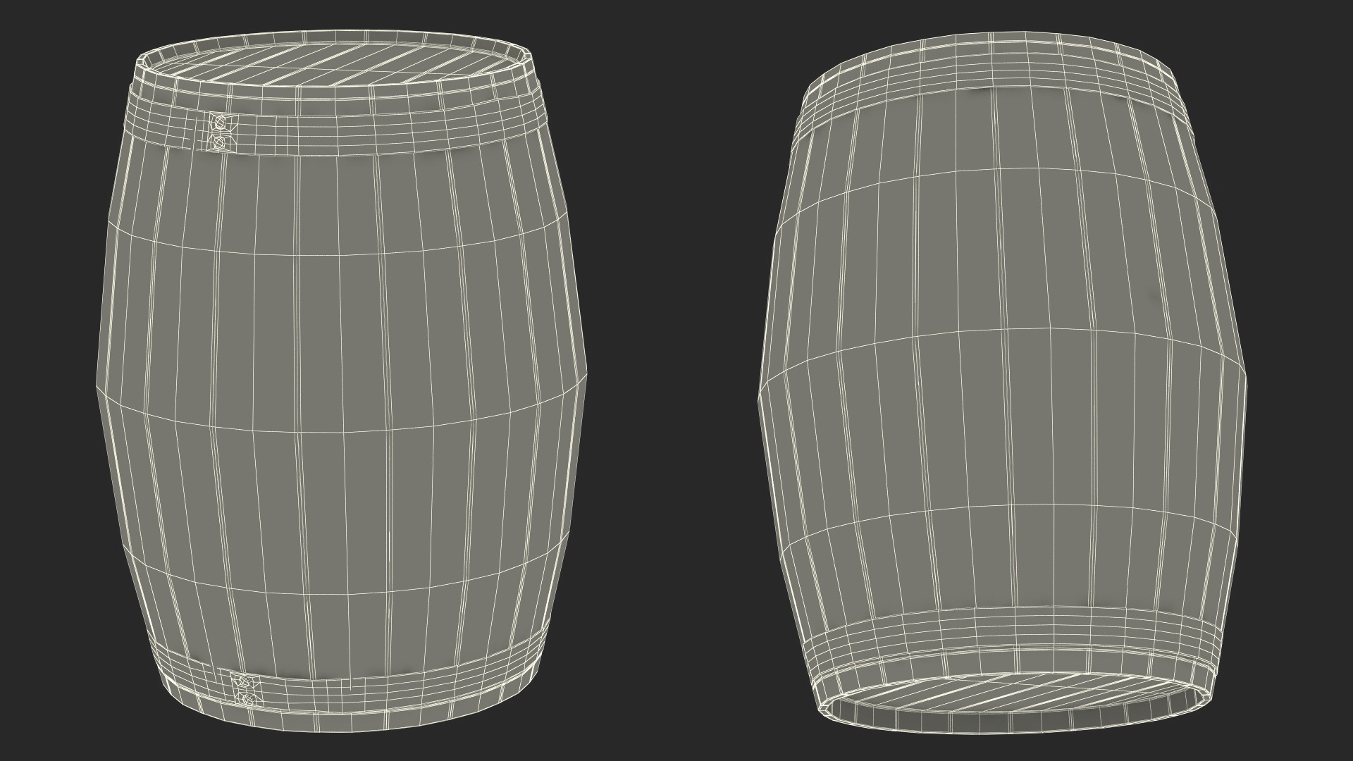 3D Wooden Barrel model