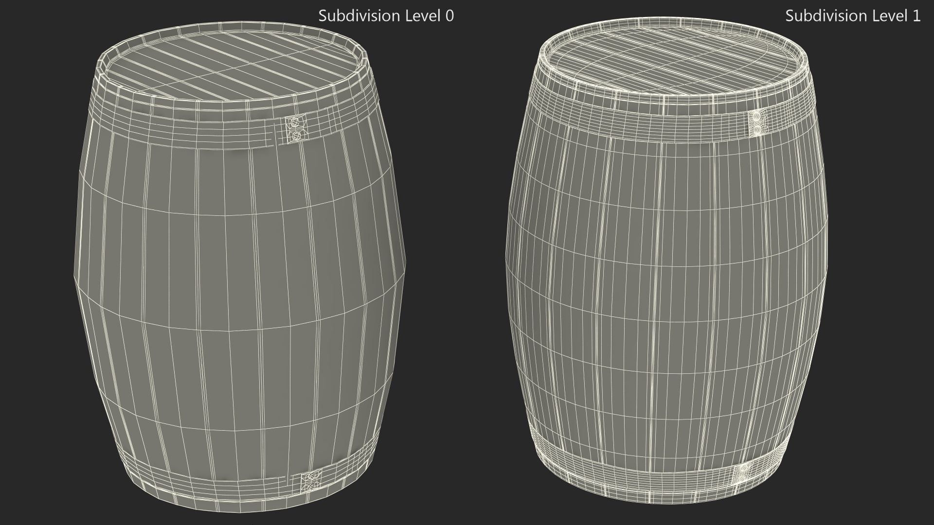 3D Wooden Barrel model