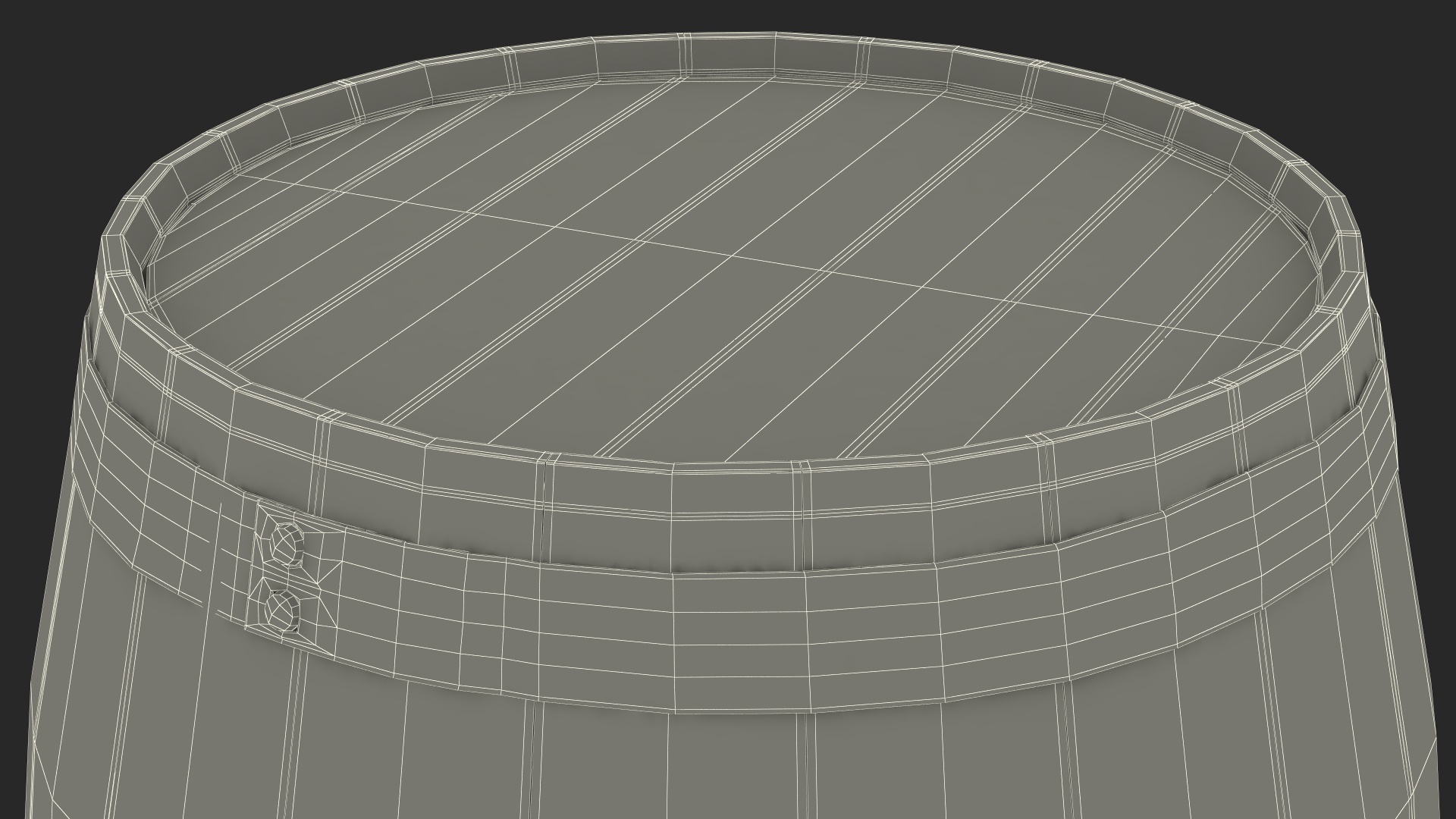 3D Wooden Barrel model