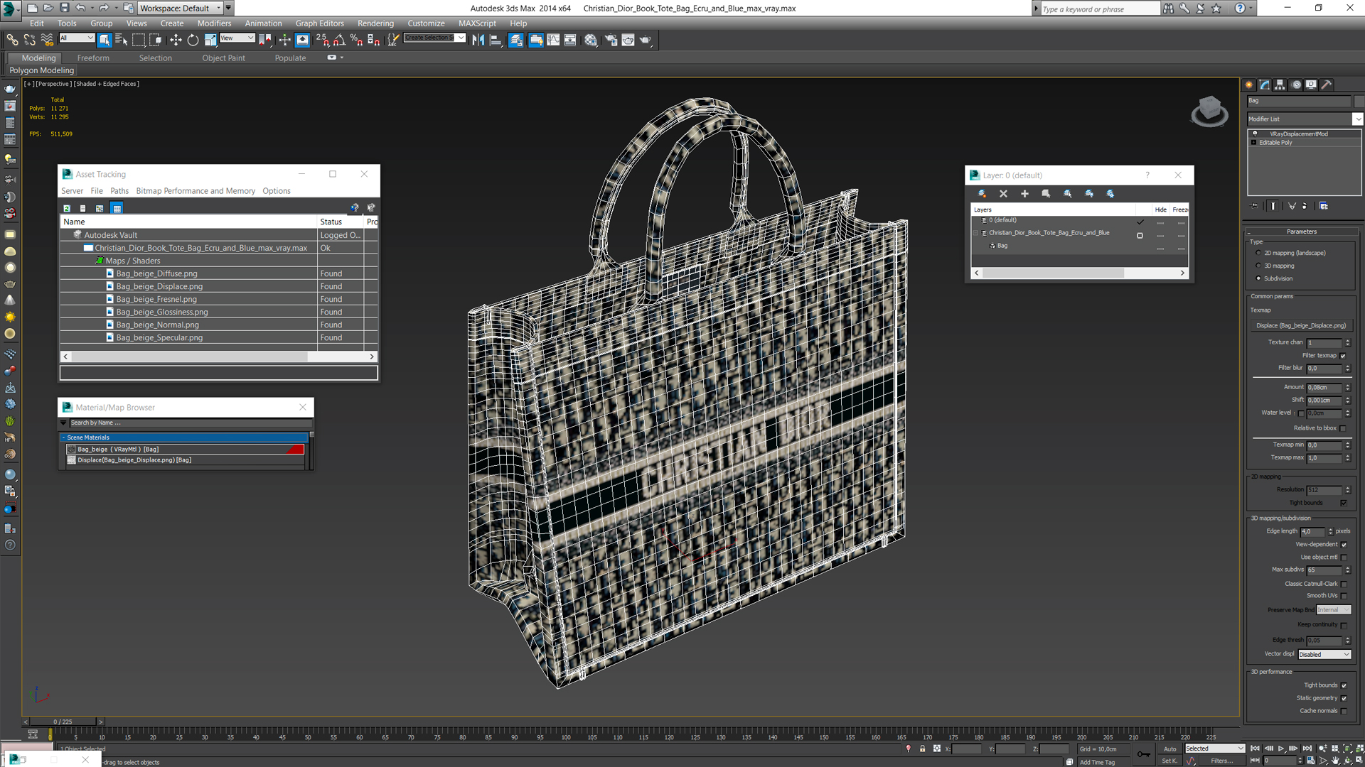 Christian Dior Book Tote Bag Ecru and Blue 3D