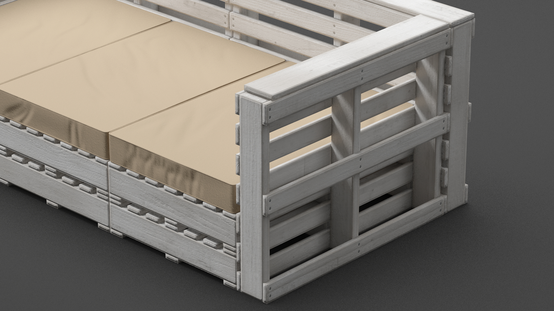 Rustic Pallet Sofa White 3D model