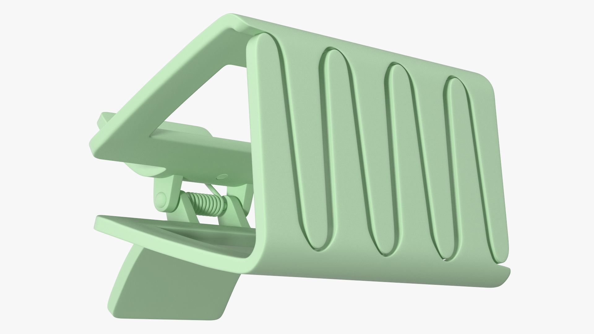 3D Rectangular Hair Clip Claw Small Green model
