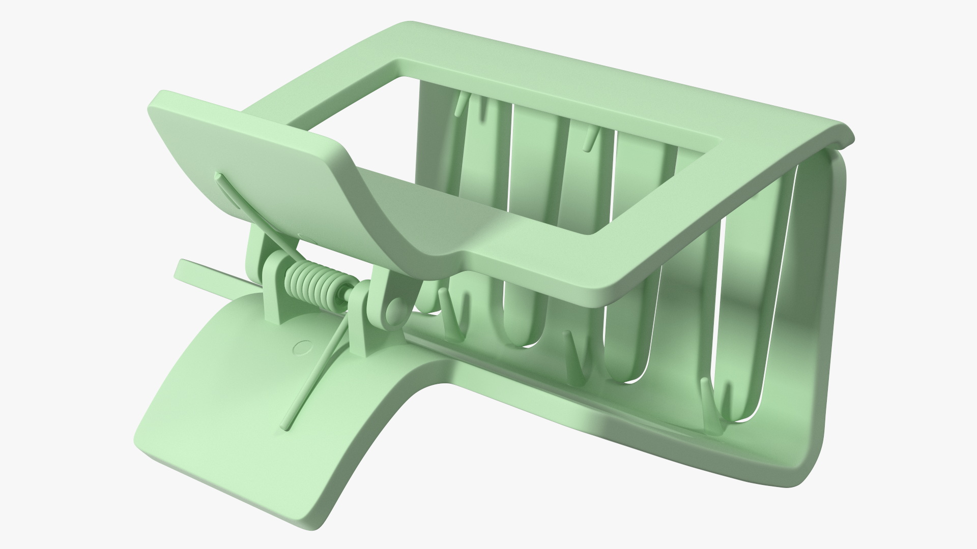 3D Rectangular Hair Clip Claw Small Green model
