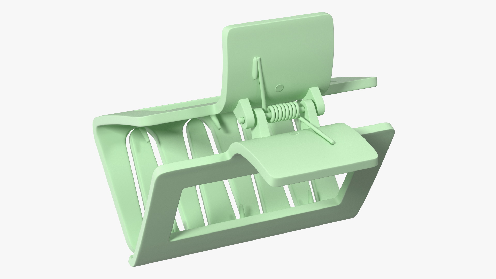 3D Rectangular Hair Clip Claw Small Green model