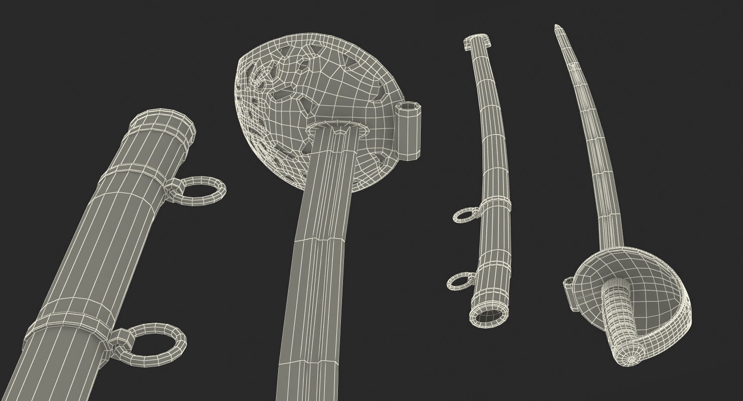 British Officers Sword 3D