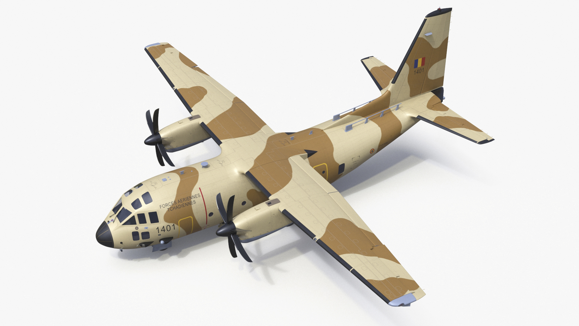Alenia C-27J Spartan Morocco Rigged for Cinema 4D 3D model